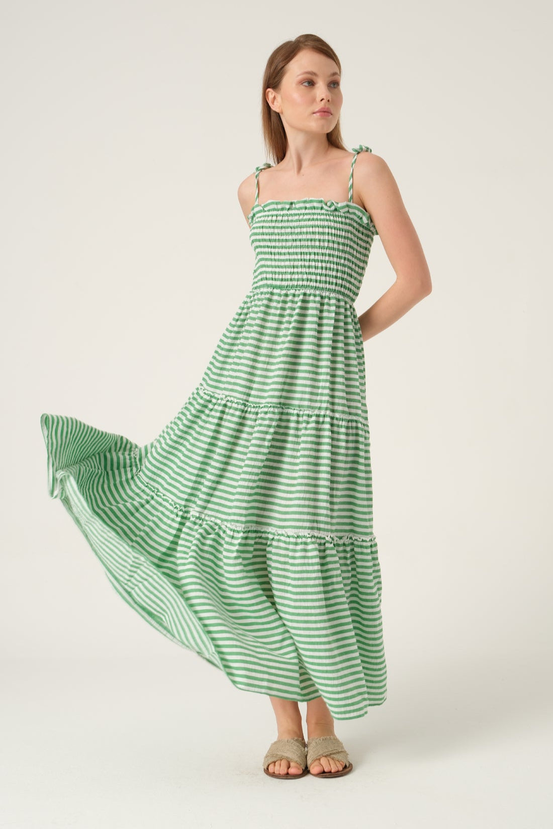 Thin Strap Stripy Dress - jan & nova edit