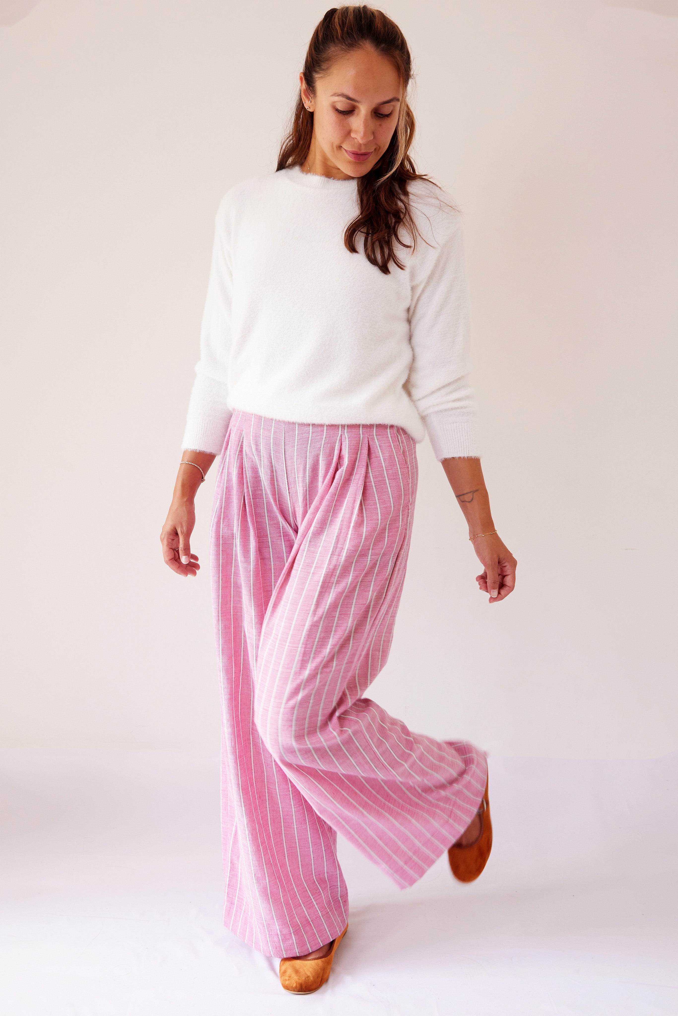 Wide Leg Striped Trousers - janandnova