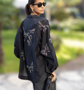 Butterfly Embroidered Back Shirt