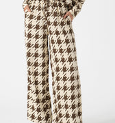 Houndstooth Print Trousers