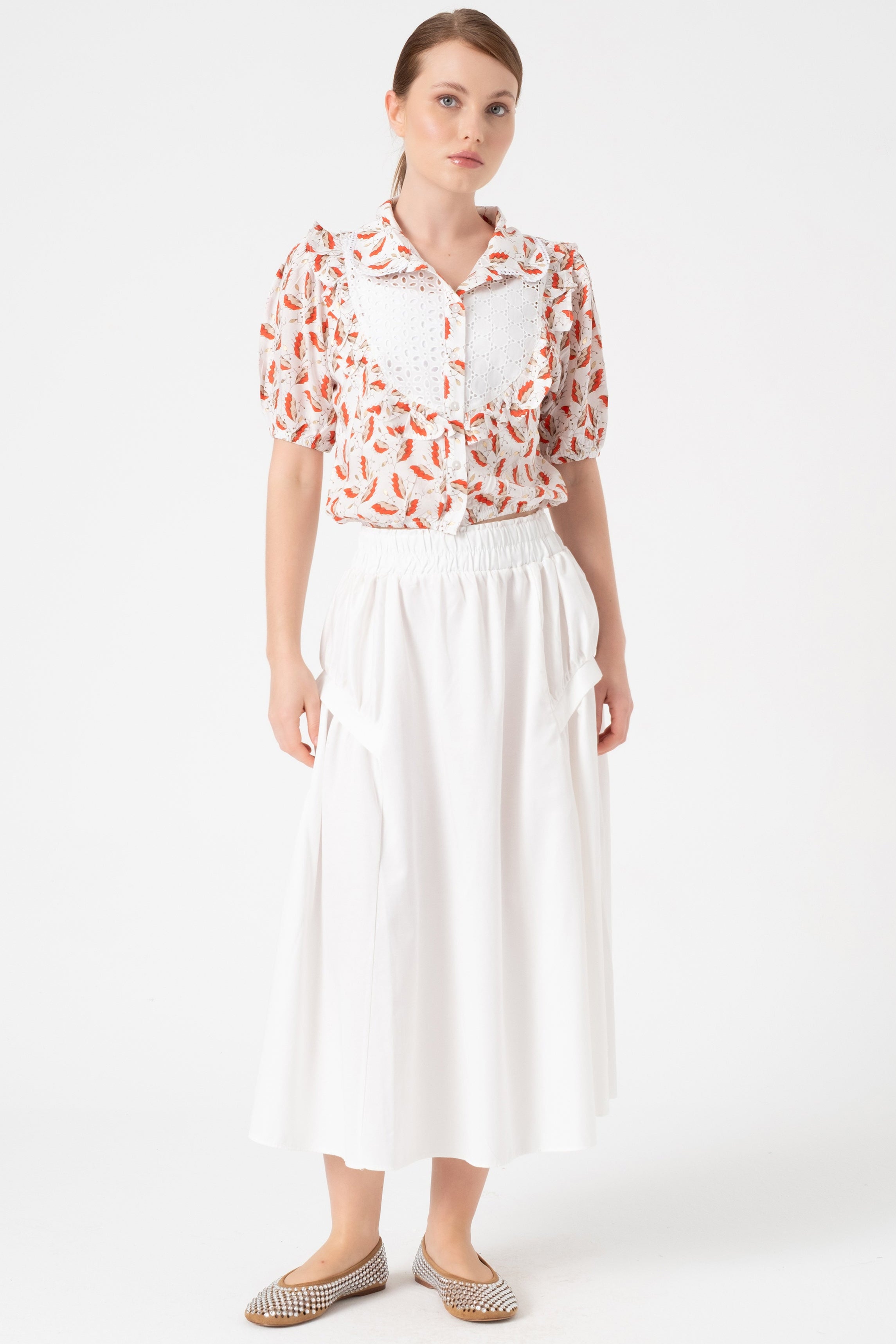 SIDE-GATHERED SKIRT