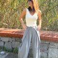 High Waist Drape Trousers - janandnova