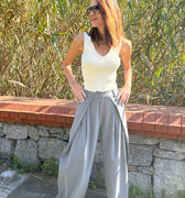 High Waist Drape Trousers - janandnova