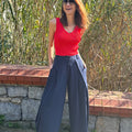 High Waist Drape Trousers - janandnova