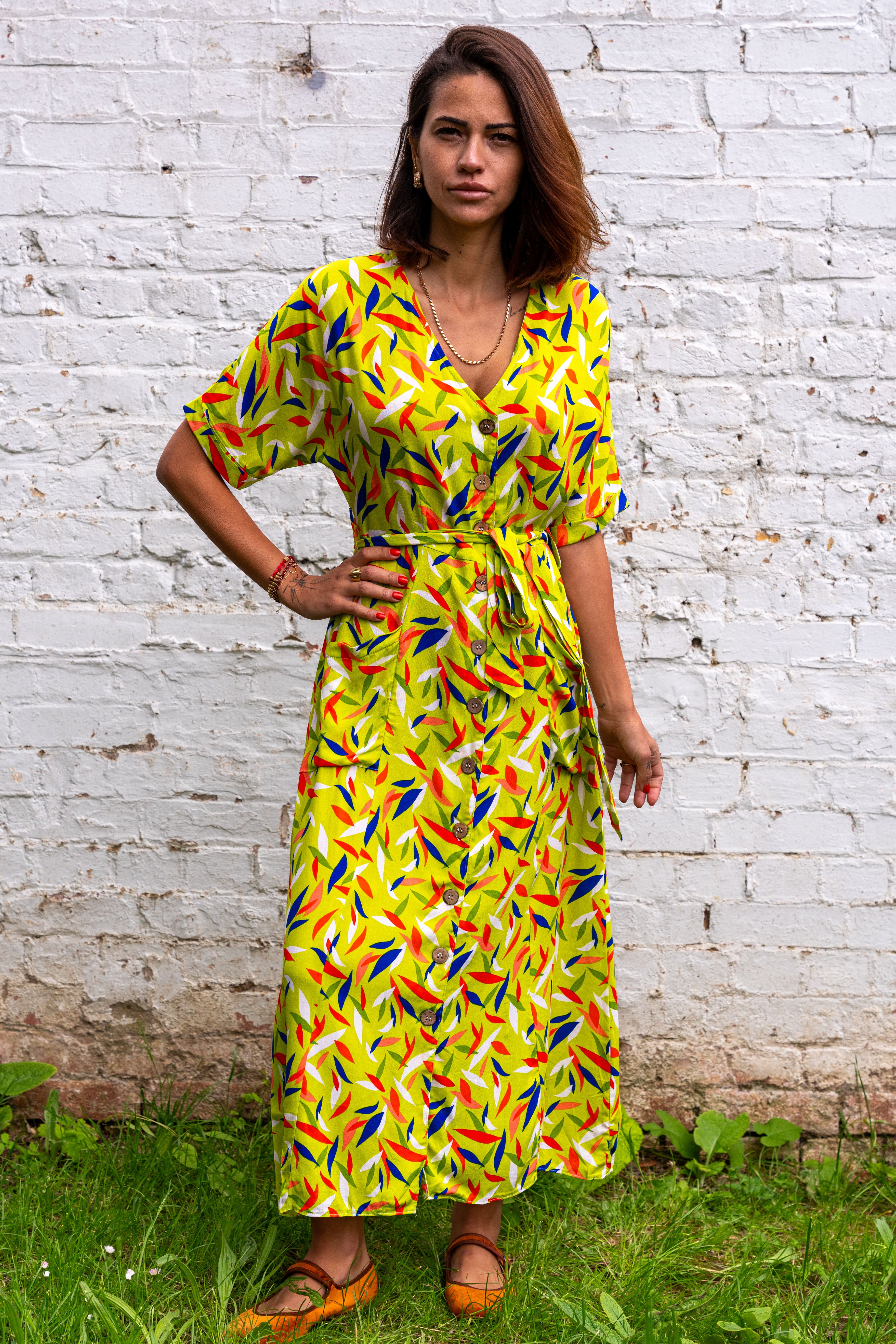 Colorful Leafy Dress