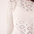 Pointelle Knit Ecru Jumper - janandnova