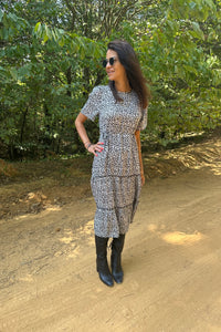 Black and White Floral Maxi Dress