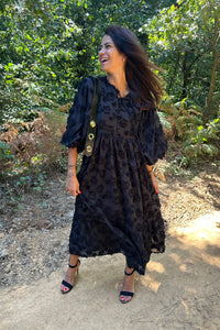 Black Furry Maxi Dress