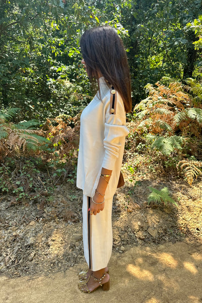 Creme Knit Skirt and Jumper Set