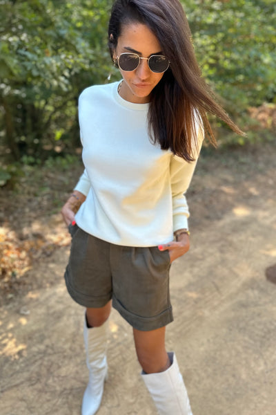 Patterned Back Sweatshirt