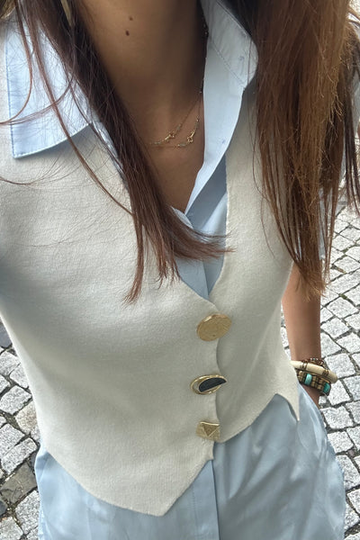 Button Detailed Knit Waistcoats