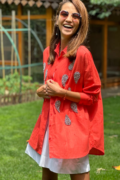 Cotton Beaded Shirt - janandnova