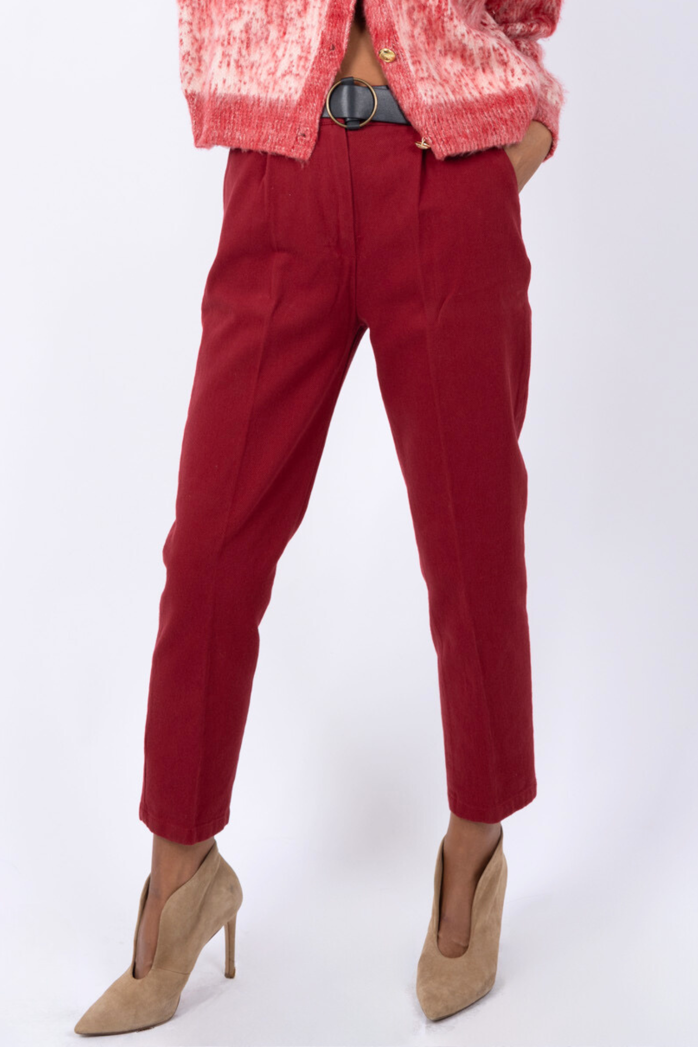 Cotton Chino Trousers with Belt