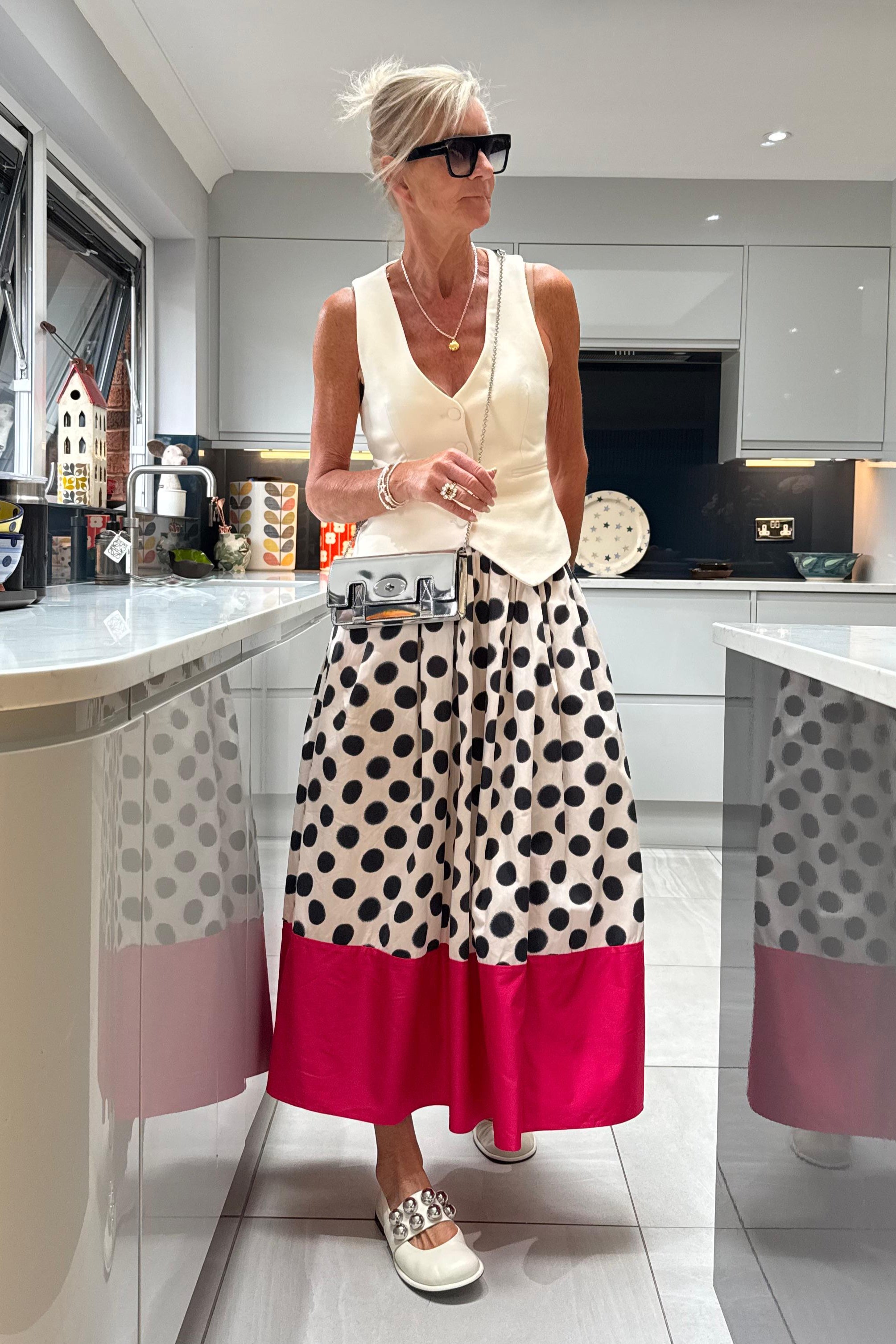 POLKA PRINT SKIRT