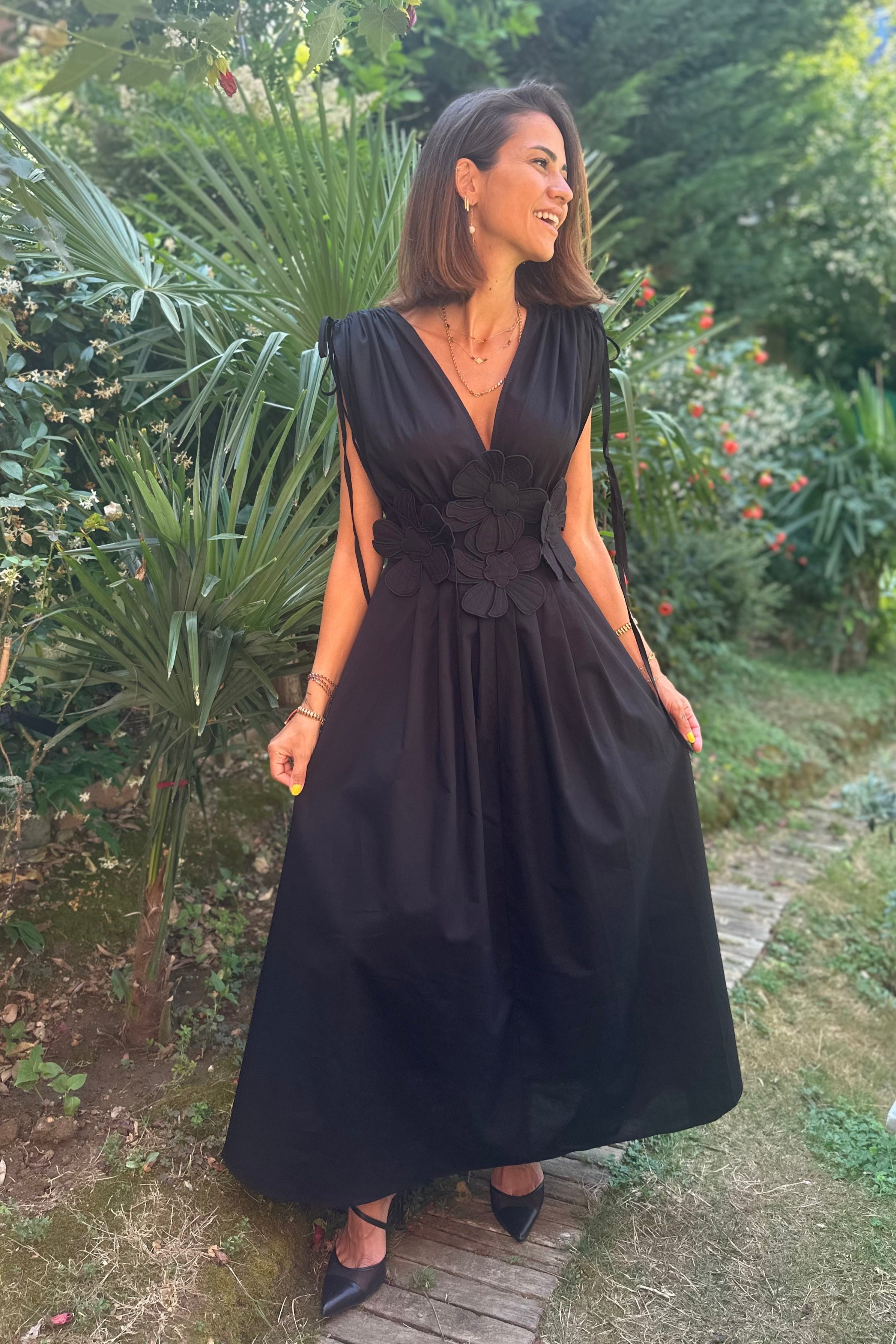 FLORAL BELT DRESS
