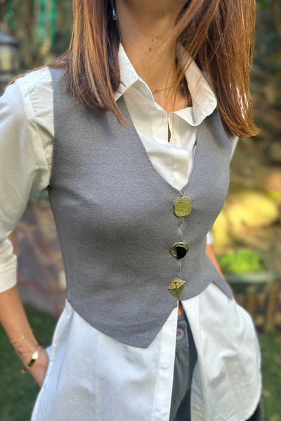 Button Detailed Knit Waistcoats