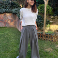 High Waist Drape Trousers - janandnova