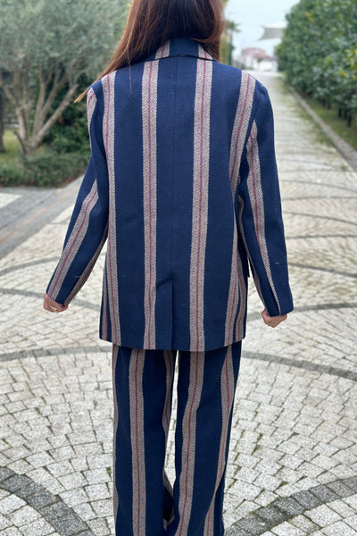 Striped Blazer & Trousers Suit Set
