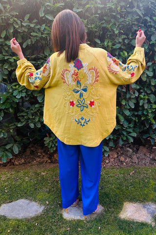 Embroidered Yellow Shirt