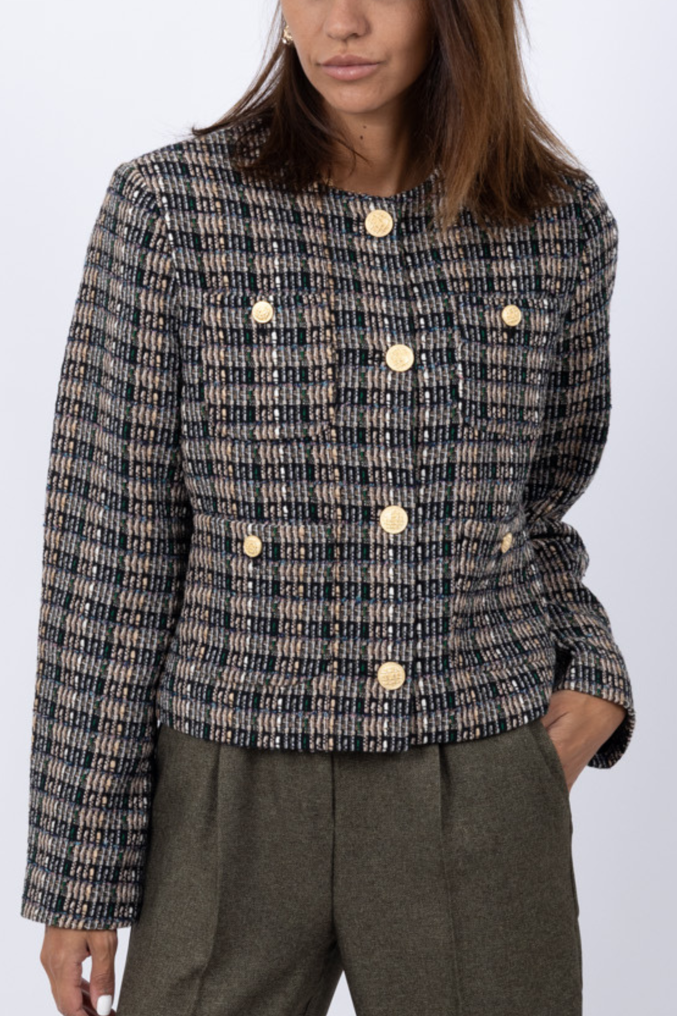 Collarless Tweed