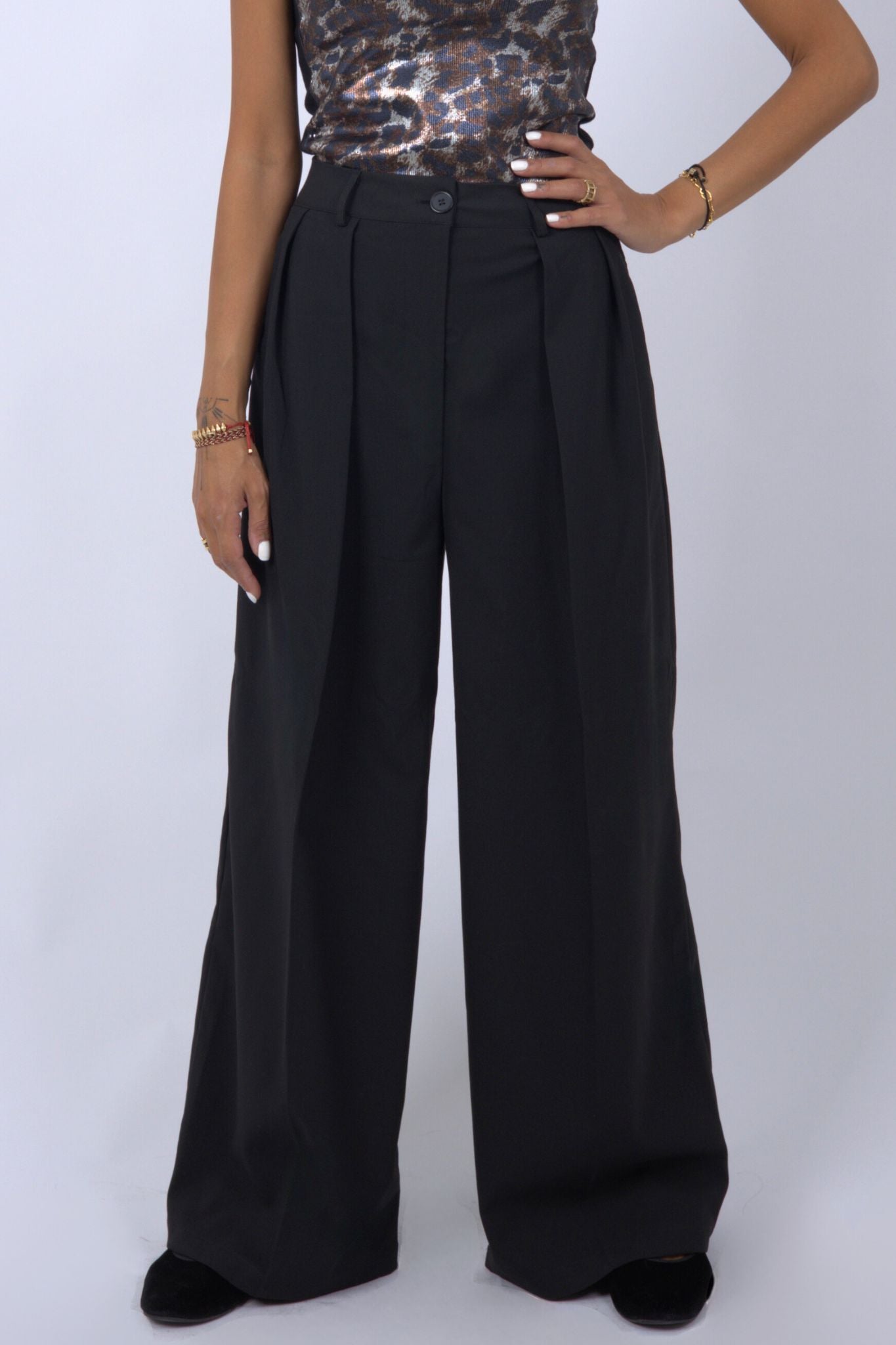 High Waist Wide Leg Trousers