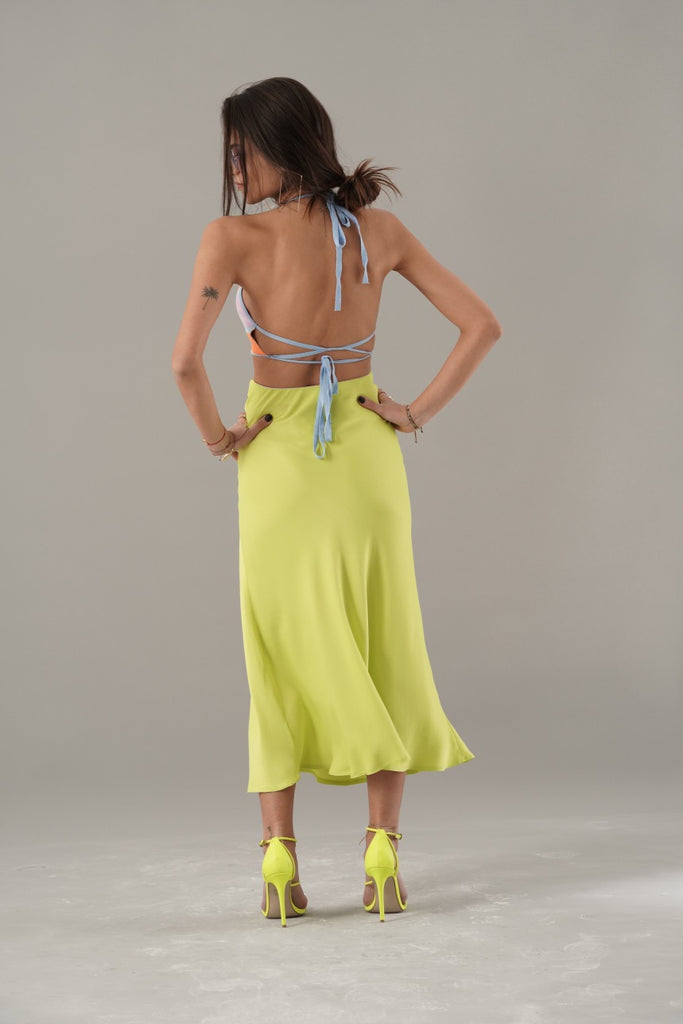 Silk-Linen Drape Front Skirt | Lafayette 148 New York