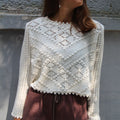 Pointelle Knit Ecru Jumper - janandnova